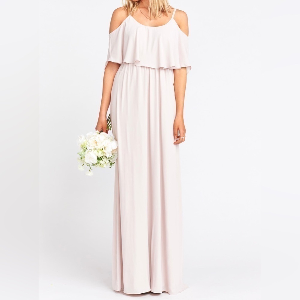 NWT Show Me Your MuMu Caitlin Ruffle Maxi Dress Show Me The Ring Crisp Sz Medium